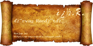 Árvay Renátó névjegykártya