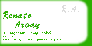 renato arvay business card