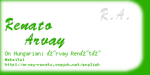 renato arvay business card